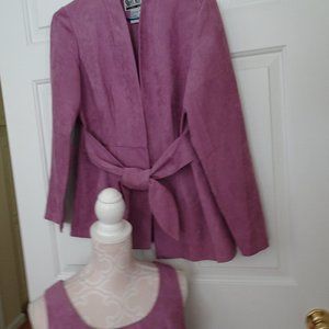 Sheri Martin Size 8 Lavender Tank Top w. Matching Jacket-Self Fabric Belt-New
